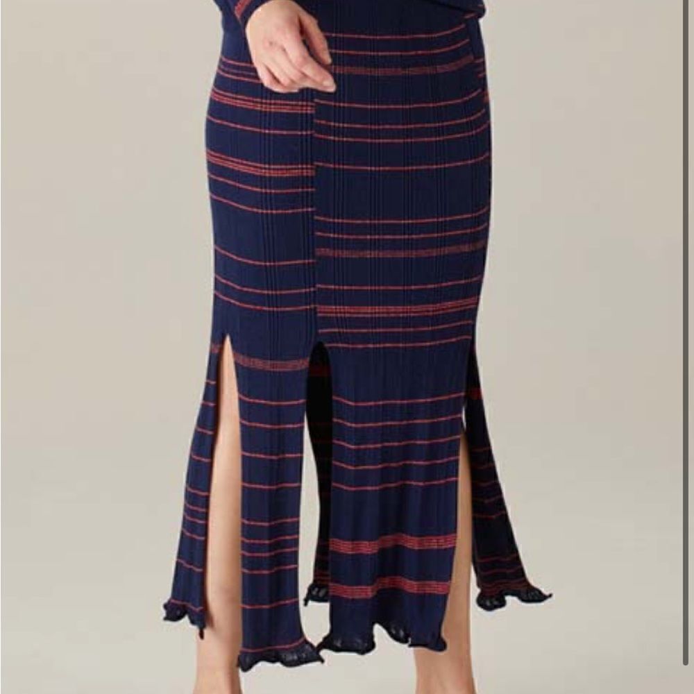 NWT NAADAM Elara Striped Skirt w/ Slits Retail $175